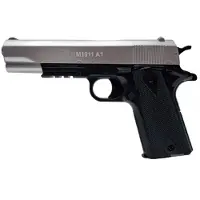 Cybergun Colt 1911A1 Dual Tone Metal Slide Fjäderdriven Pistol - Silver/Svart