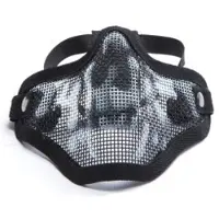 ASG Strike Systems Airsoft Metal Mesh Mask Lower Half (Färg: Svart/Skull)