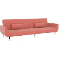 vidaXL 2-sitssoffa med 2 kuddar, rosa sammet