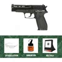 Sig Sauer P226 Metal Slide 6mm Fjäderpistol Startpaket med Måltavla