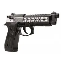 WE Airsoft WE M92 Rail Hex Cut GBB 6mm - Svart/Silver