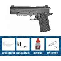 Swiss Arms 1911 Tactical Rail System 4,5mm CO2 GBB Black Startpaket
