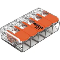 Enzo Fjeder Samlemuffe 5x0,14-4 mm² Fleksibel ledere, 5x0,2-4 mm² flertrådede ledere. Transparent plast, skrueløs, Halogenfri - (1 stk.)