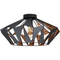 Eglo Taklampa Carlton, dimbar, Svart, Vardagsrum / matsal, Metall, Vintage, Taklampa