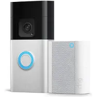 Ring Video Doorbell + Chime (2nd Gen) IP Video-porttelefon WiFi Nickel (matt), Svart