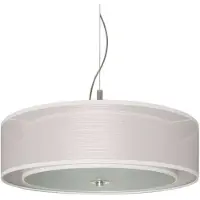 LINDBY Hänglampa Pikka , dimbar, Vitt / opal, Vardagsrum / matsal, Textil / tyger / siden, Modern, Pendellampa