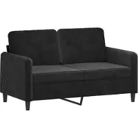vidaXL 2-sitssoffa ljusgrå Svart 120 cm sammet