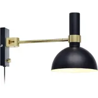 Markslöjd Larry Vägglampa Svart/Mässing