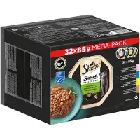 Sheba Sauce Collection Smakval Wybór tackor 32x85 g i sås med lax, tonfisk, kyckling, anka