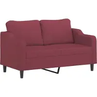 vidaXL 2-sitssoffa vinröd 140 cm tyg