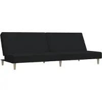 vidaXL Bäddsoffa 2-sits svart tyg