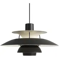 Louis Poulsen Design pendellampa PH 5 300, dimbar, Svart, Vardagsrum / matsal, Aluminium / grå / zink, Design, Pendellampa