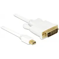 DeLOCK USB Anslutningskabel Mini DisplayPort-kontakt, DVI-D 24+1-polig Kontakt 2 m Vit 82918 guldpläterad kontakt DisplayPort-kabel
