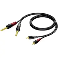 Procab Jack-kabel 6,3 mm x2 - RCA (Cinch) x2 - 3 m - svart (CLA631/3)