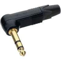 Neutrik NP3RX-B Hörlursuttag 6.35 mm Kontakt hane vinklad Antal poler: 3 Stereo Svart 1 st