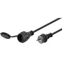 Wentronic goobay - Strömkabel - CEE 7/4 (R) skyddslock till CEE 7/4 (P) - 230 V - 16 A - 5 m - svart
