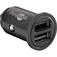 Goobay Dual USB - Strömadapter för bil - 24 Watt - 4.8 A - 2 utdatakontakter (USB) - svart