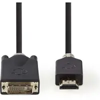 Nedis HDMI(tm) kabel | HDMI(tm) Kontakt | DVI-D 24+1-Pin Hane | 1080p | Guldplaterad | 2.00 m | Rak | PVC | Antracit | Låda