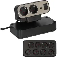 Brennenstuhl Estilo duplex bordsmultikontakt 10‑uttag med USB‑C och USB‑A