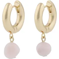 Sno of sweden Sanna guld light pink hoops med hängen 1318-6700379