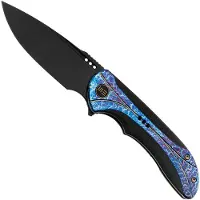 We Knife Equivik WE23020-2 Blackwashed CPM 20CV, Black Titanium, Flamed Titanium pocket knife