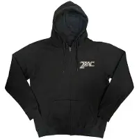 Ginza.se Tupac: Unisex Zipped Hoodie/Crown Seal (Black) (Back Print) (Large)