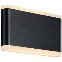 QAZQA Mörkgrå utomhusvägglampa 17,5 cm inkl LED IP65 - Batt
