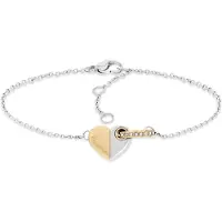 Tommy Hilfiger Two Tone Gold Plated Stainless Steel Heart Bracelet