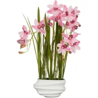 Mica Decorations Cymbidium Orquidea Barco Rosa Konstgjord Växt