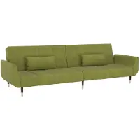 vidaXL Bäddsoffa 2-sits med två kuddar ljusgrön sammet