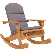 DKD Home Decor Gungstol med dynor massivt akaciaträ