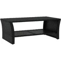 vidaXL Soffbord, Svart, 100X50X40 Cm, Polyrotting
