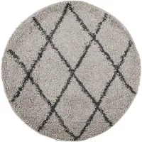vidaXL Ryamatta PAMPLONA lång lugg modern beige & antracit Ø 120 cm