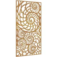 vidaXL Trädgårdsdekoration för Vägg, 105X55 Cm, Cortenstål, Snäckor