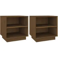 vidaXL Sängbord 2 st honungsbrun 40x34x40 cm massiv furu