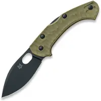 FOX Knives Zero 2.0 Desert Warrior FX-311-OD OD Green FRN, Top Shield Black Blade pocket knife, Jens Ansø design