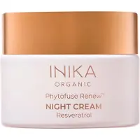 Inika Organic Phytofuse Renew Night Cream | Nrande Anti-Aging overnight hudreparationskrm med naturliga och veganska ingredienser 50 ml