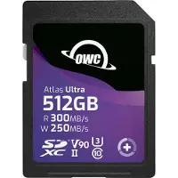 OWC Atlas Ultra SDXC 512 GB Class 10 UHS-II/U3 V90 card ( SDV90U0512)