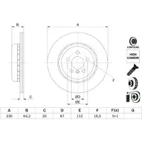 Bosch Bromsskiva 0 986 479 G15 bak, ventilerad, höggradigt förkolnad, 1 Stycke