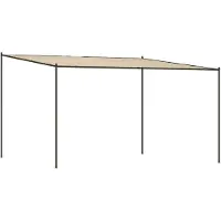 vidaXL Paviljong beige 4x4 m 180 g/m² tyg och stål