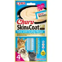 Inaba Ciao Churu Skin & Coat tonfisk med kammusslor kattgodis