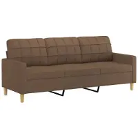 vidaXL 3-sitssoffa brun 180 cm tyg