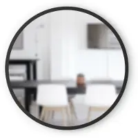 Umbra Hub Rund vggspegel med gummiram Modern stil fr badrumsingng Vardagsrum och mer 24-tums svart