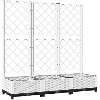 vidaXL Trädgårdskruka med spaljé vit 120x40x121,5 cm PP