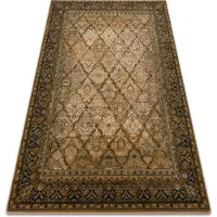 Rugsx Ullmatta SUPERIOR Grenada Ram, ruter, oriental - cognac 135x200 cm