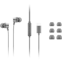 Lenovo Go - Hörlurar med mikrofon - inuti örat - svart - för ThinkCentre M60q Chromebox M70s Gen 3 M70t Gen 3 ThinkPad E14 Gen 3 P15v Gen 3