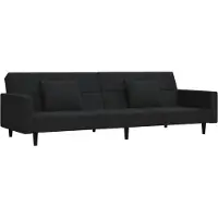 vidaXL Soffa-bädd med 2 platser och två kuddar, dagbädd med ryggstöd, gästsäng, möbel för sovrum och vardagsrum, modern, 375821