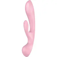 Satisfyer Triple Oh - vibrator med klitorisarm - uppladdningsbar - rosa