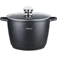 King Hoff kastrull med marmorerad beläggning 28 cm, 10 l, svart „Kinghoff“