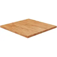 vidaXL Fyrkantig bordsskiva ljusbrun 60x60x2,5cm behandlad massiv ek